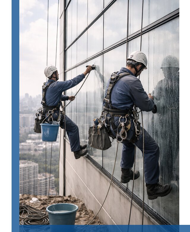 Профессиональная мойка фасадных окон альпинистами в Щёлкове