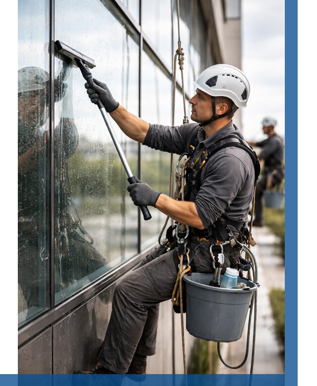 Мойка стеклянных фасадов в Щёлкове от 208 р. | ВЫСОТНИК-Щлк