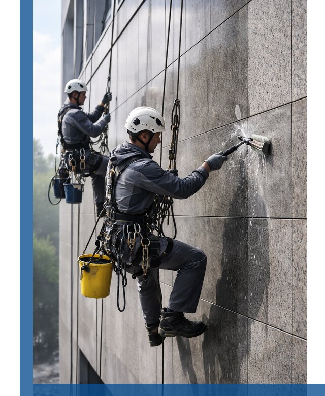 Профессиональная мойка фасада из керамогранита в Щёлкове