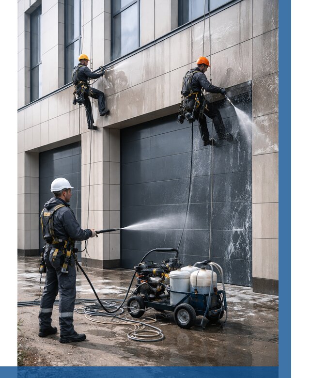 Послестроительная мойка фасада в Щёлкове от 312 р. | ВЫСОТНИК-Щлк