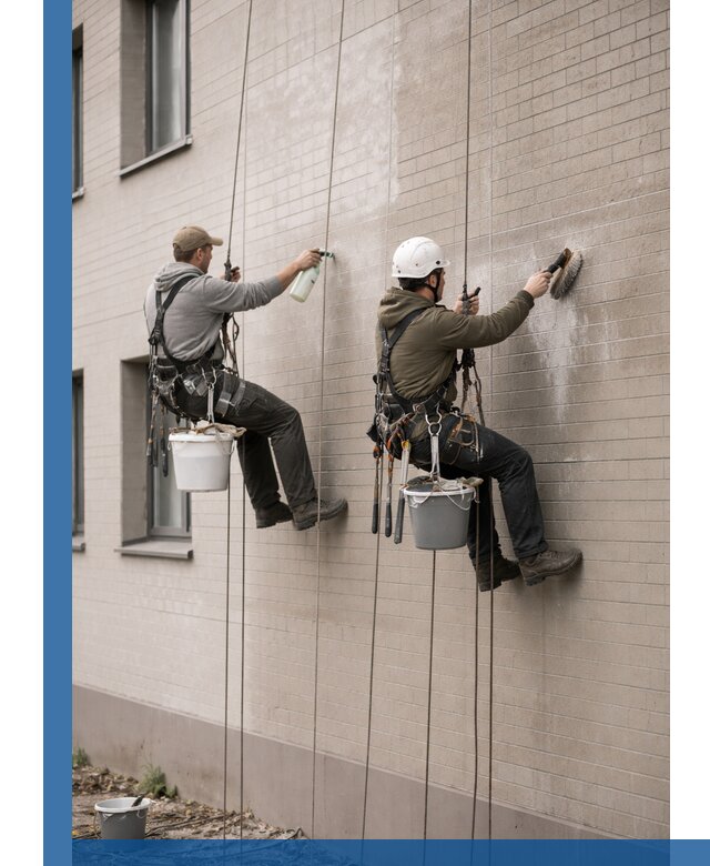 Удаление высолов с фасада зданий в Щёлкове без повреждений и следов