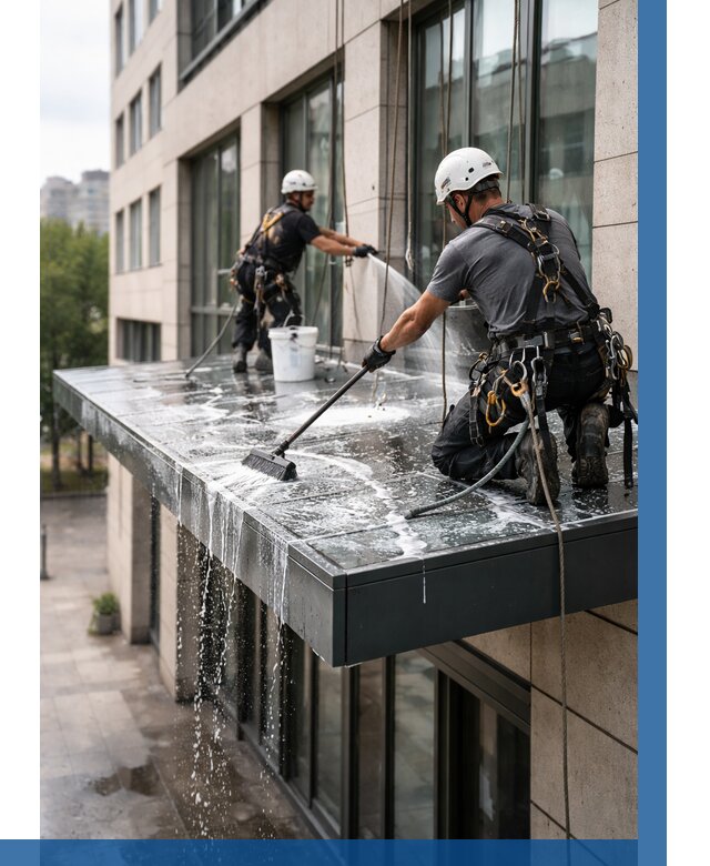 Мойка козырьков и навесов в Щёлкове от 3641 р. | ВЫСОТНИК-Щлк