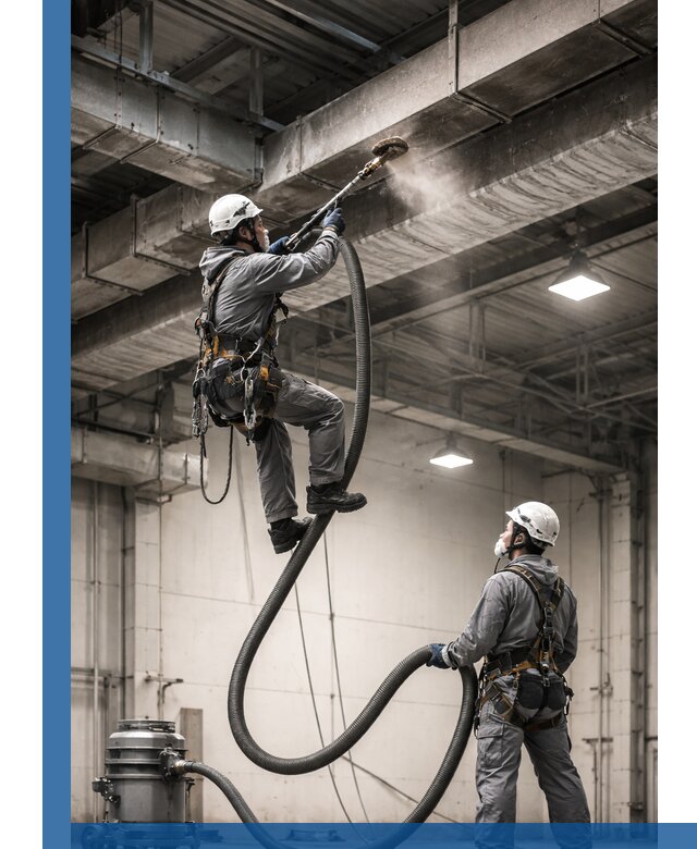 Обеспыливание потолочных конструкций в Щёлкове промышленным альпинизмом