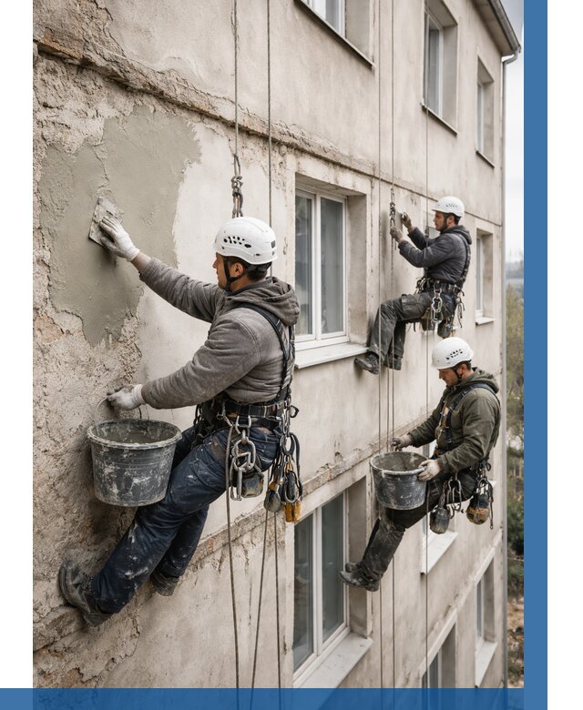 Ремонт штукатурного фасада в Щёлкове от 780 р. под ключ | ВЫСОТНИК-Щлк