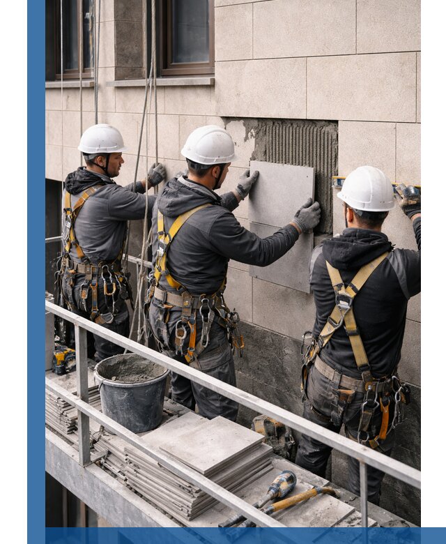 Ремонт облицовки фасада плиткой в Щёлкове с гарантией