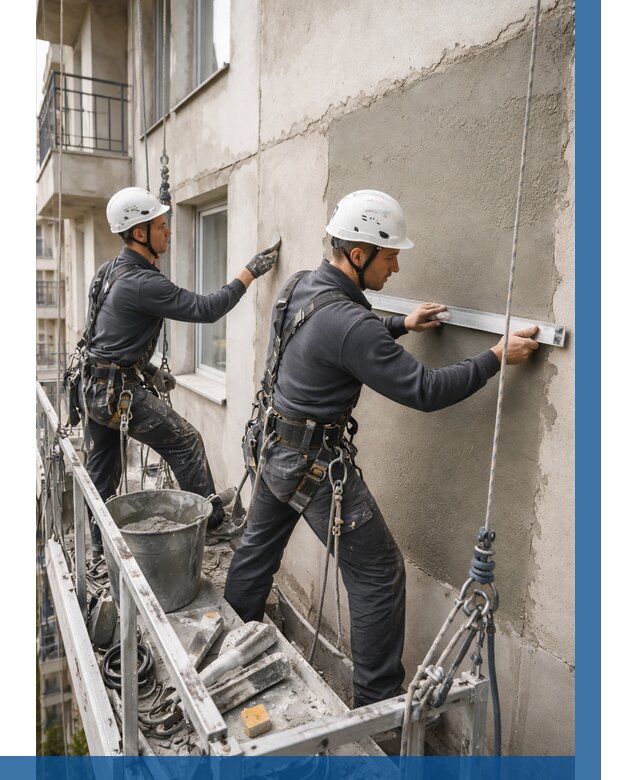 Штукатурка фасада на высоте в Щёлкове от 936 р. | ВЫСОТНИК-Щлк