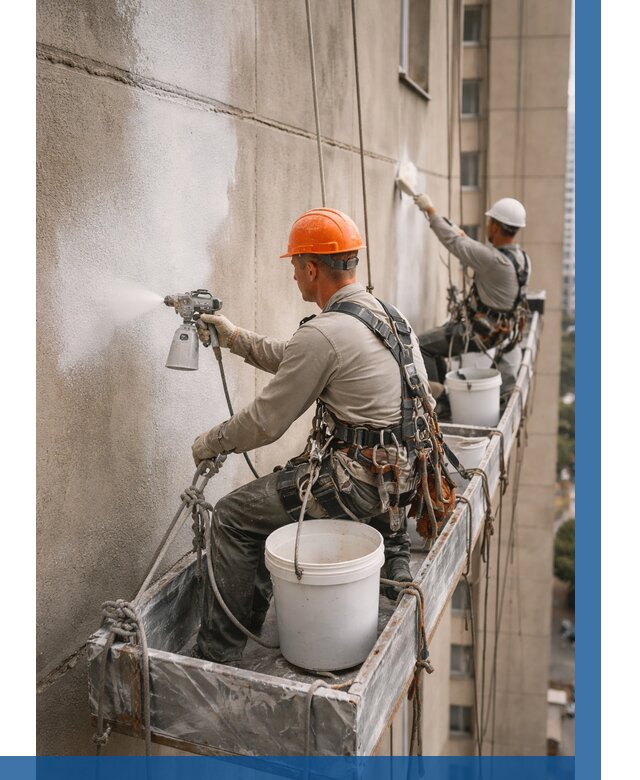 Грунтовка фасада на высоте в Щёлкове от 125 р. | ВЫСОТНИК-Щлк