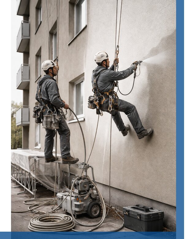 Безвоздушная покраска фасада в Щёлкове от 229 р/м² | ВЫСОТНИК-Щлк