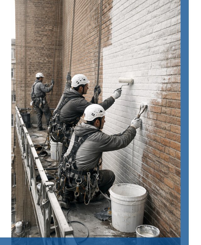 Покраска кирпичного фасада в Щёлкове от 364 р. | ВЫСОТНИК-Щлк