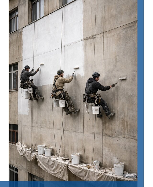 Покраска бетонного фасада в Щёлкове от 364 р за м2 | ВЫСОТНИК-Щлк