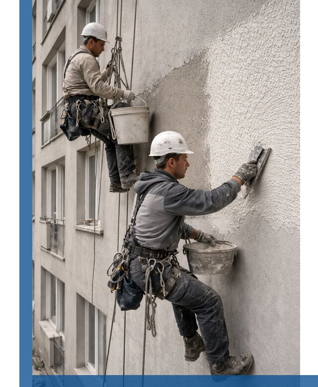 Нанесение декоративной штукатурки короед на фасад в Щёлкове