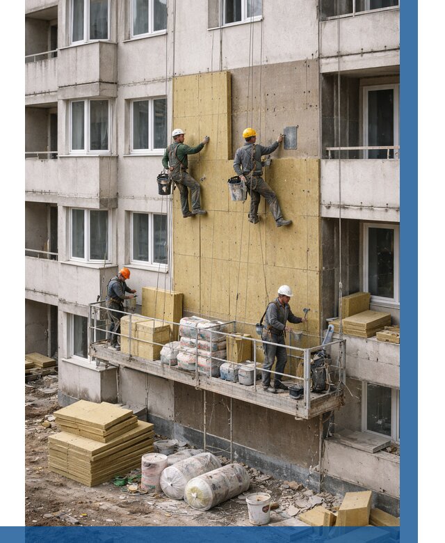 Утепление фасада минватой в Щёлкове от 1560 р. | ВЫСОТНИК-Щлк