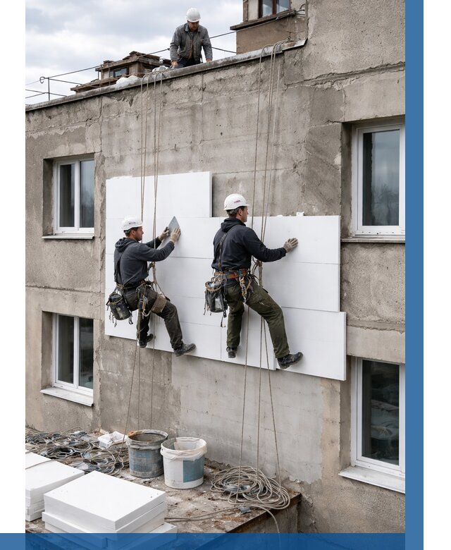 Утепление фасада пенополистиролом в Щёлкове от 1873 р. | ВЫСОТНИК-Щлк