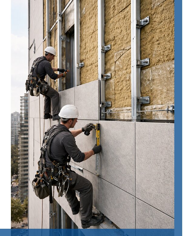 Монтаж вентилируемого фасада в Щёлкове от 3641 р. | ВЫСОТНИК-Щлк