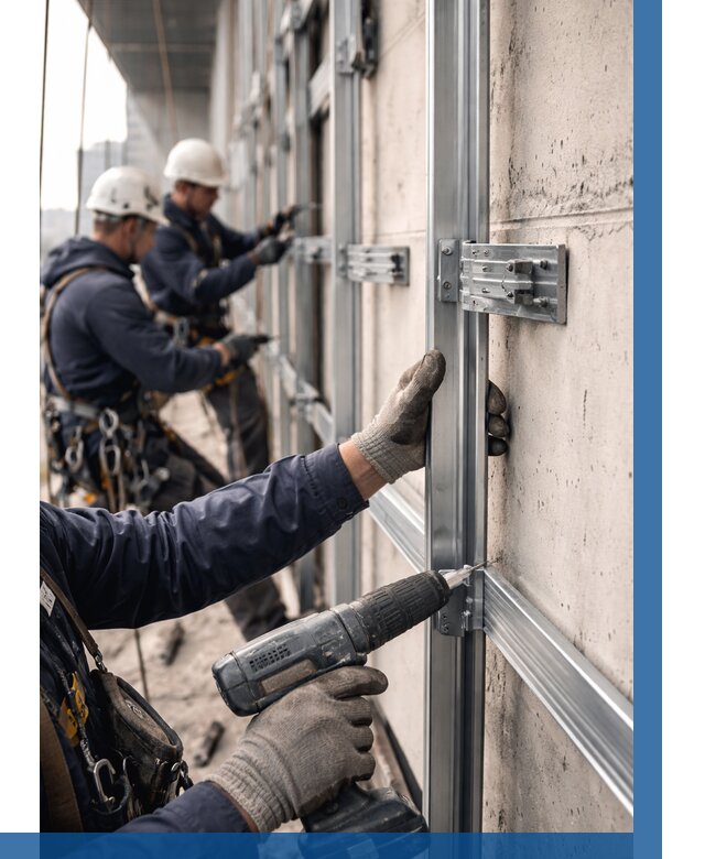 Монтаж подсистемы вентфасада в Щёлкове от 884 р. | ВЫСОТНИК-Щлк