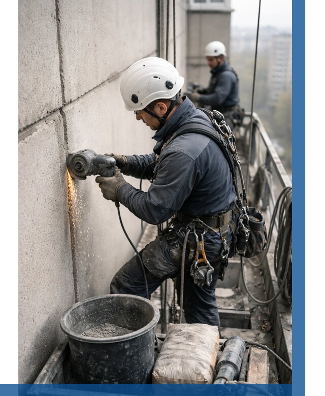 Штробление межпанельных швов в Щёлкове от 1248 р. | ВЫСОТНИК-Щлк