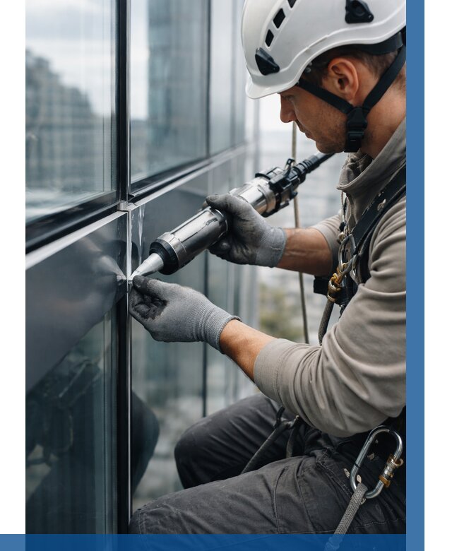 Герметизация стыков витража в Щёлкове от 1248 р. | ВЫСОТНИК-Щлк