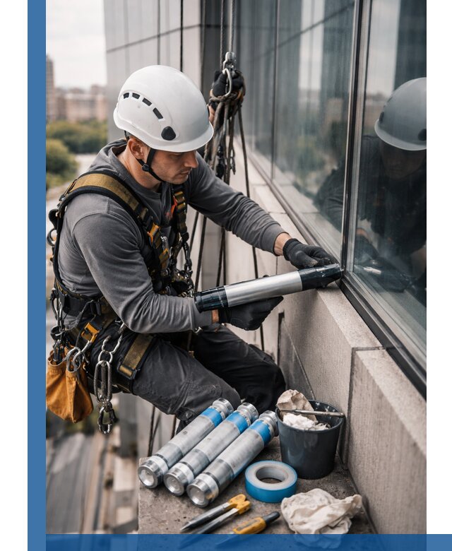 Герметизация стыков витража в Щёлкове для герметичных фасадов