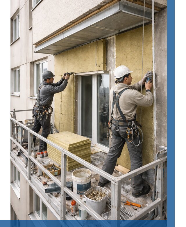 Утепление балкона снаружи в Щёлкове от 1664 р. под ключ ВЫСОТНИК-Щлк