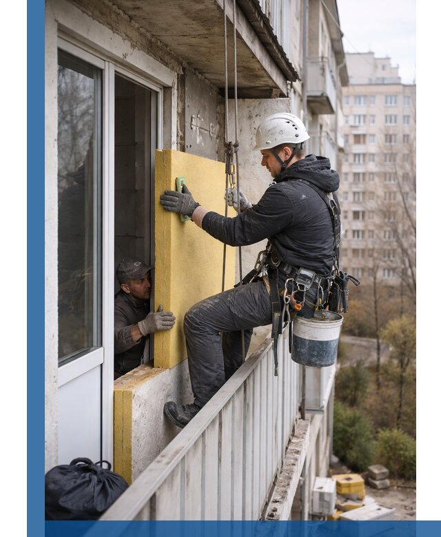 Профессиональное утепление балкона снаружи в Щёлкове под ключ