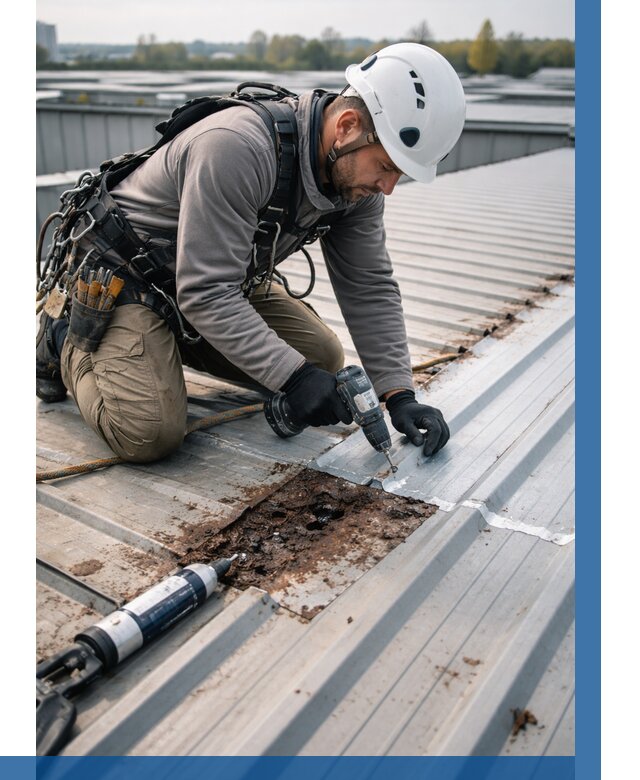 Ремонт профнастила на кровле в Щёлкове от 728 р. | ВЫСОТНИК-Щлк