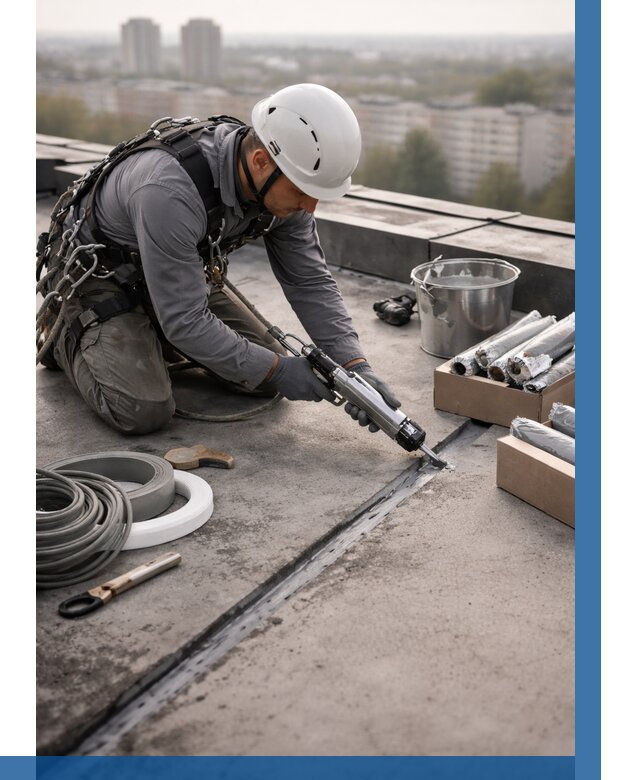 Герметизация швов кровли в Щёлкове от 468 р./м2 | ВЫСОТНИК-Щлк