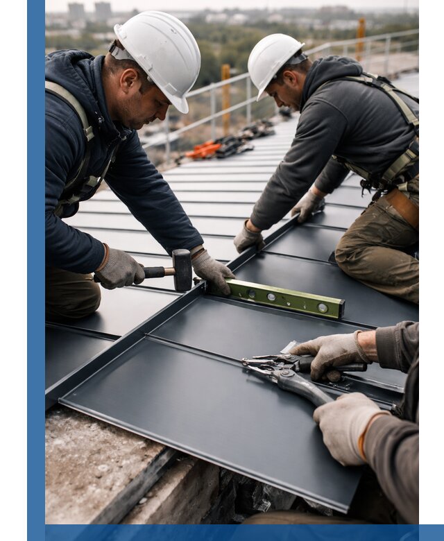 Монтаж фальцевой кровли в Щёлкове для промышленных зданий