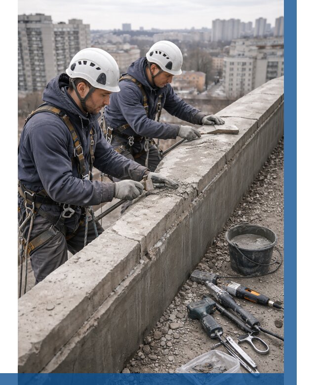 Ремонт парапета на кровле в Щёлкове от 1560 р. | ВЫСОТНИК-Щлк