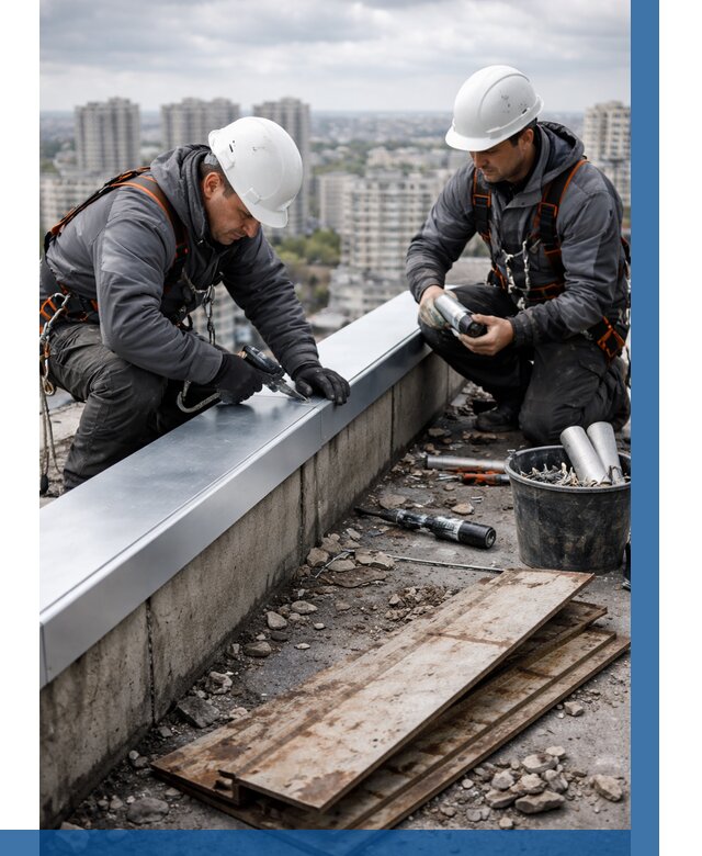 Замена парапетных крышек под ключ в Щёлкове от 1248 р. | ВЫСОТНИК-Щлк