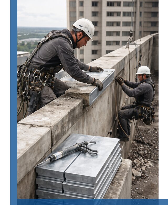 Замена парапетных крышек и установка новых в Щёлкове