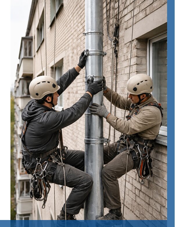 Замена водосточных труб в Щёлкове от 6762 р. | ВЫСОТНИК-Щлк