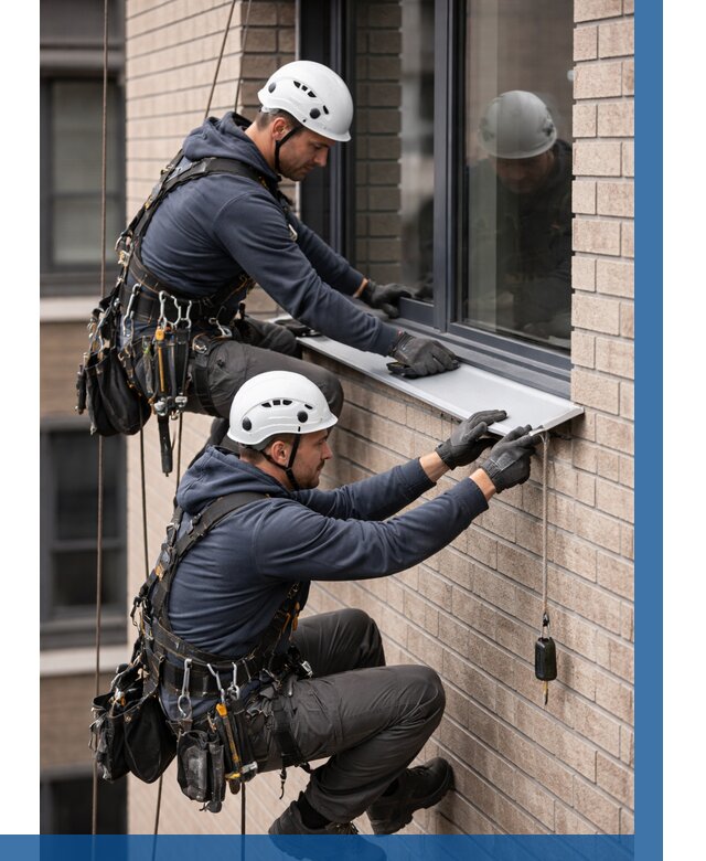 Монтаж оконных отливов под ключ в Щёлкове от 3641 р. | ВЫСОТНИК-Щлк