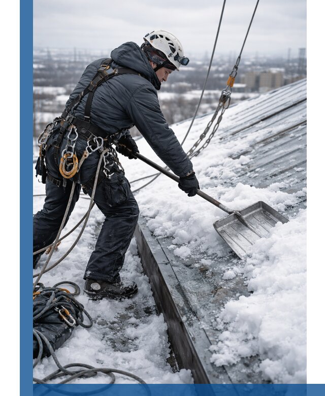 Профессиональная очистка кровли от снега и наледи в Щёлкове