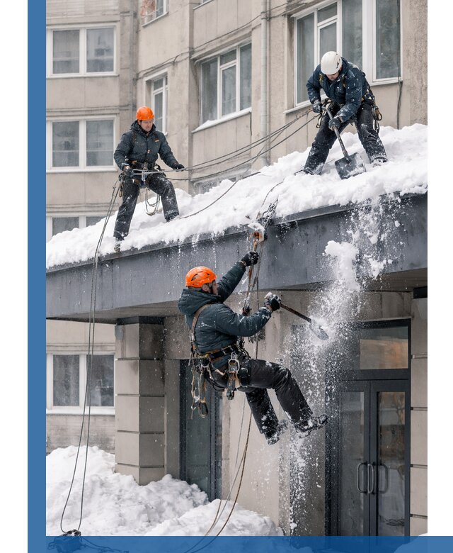 Безопасная очистка навесов от снега в Щёлкове круглогодично