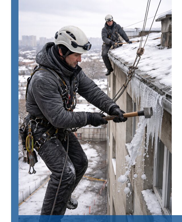Сбивание и удаление сосулек с крыши в Щёлкове безопасно
