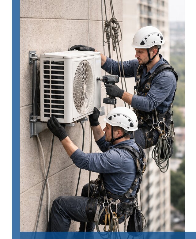 Монтаж внешнего блока кондиционера в Щёлкове установка и крепление