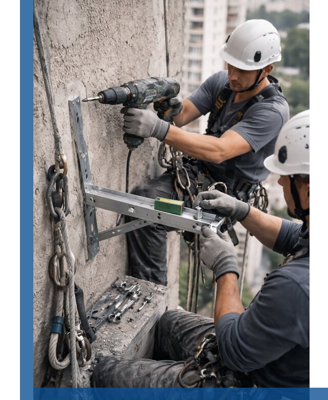 Установка кронштейнов кондиционера и крепежа в Щёлкове