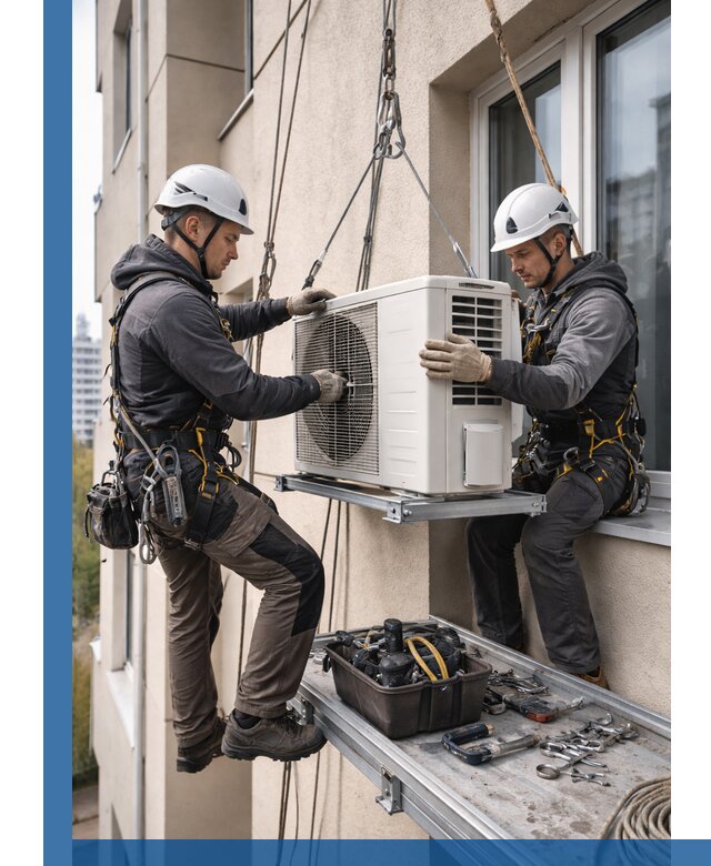 Перенос внешнего блока кондиционера в Щёлкове с монтажом и крепежом