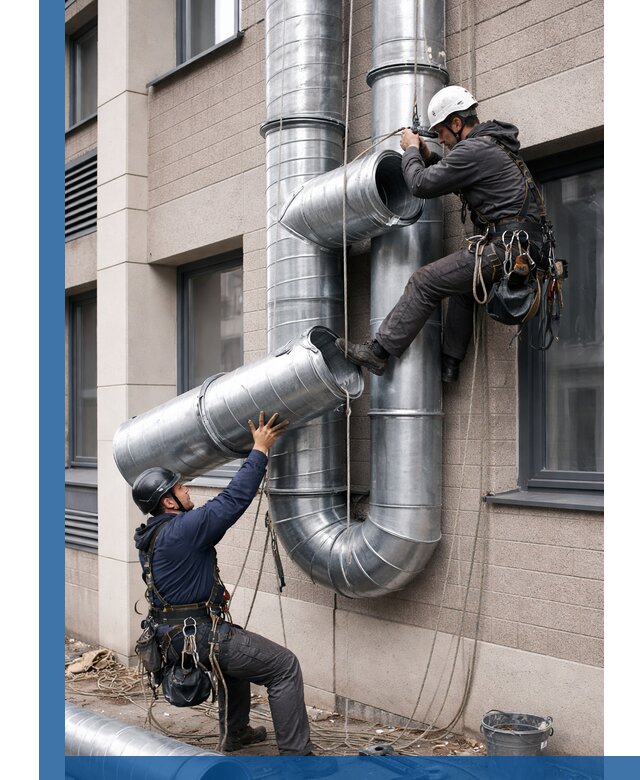 Монтаж фасадных воздуховодов в Щёлкове с герметизацией и крепежом