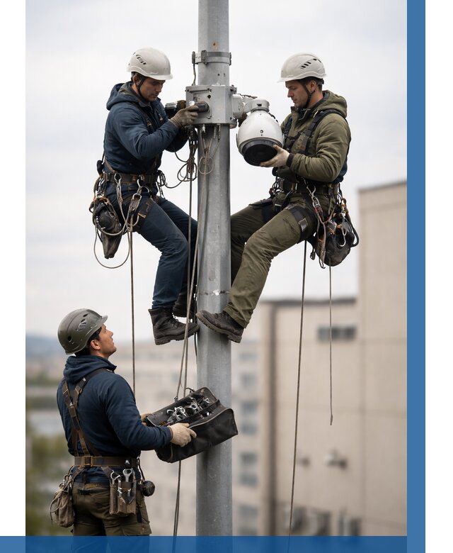 Установка видеокамер на мачте в Щёлкове от 8843 р. | ВЫСОТНИК-Щлк