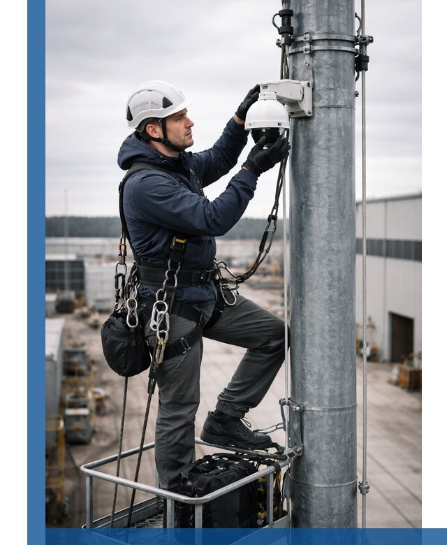 Профессиональная установка видеокамер на мачте в Щёлкове