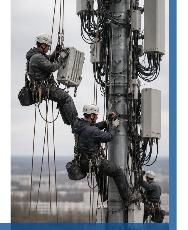 Монтаж оборудования связи на мачте в Щёлкове от 7802 р. | ВЫСОТНИК-Щлк