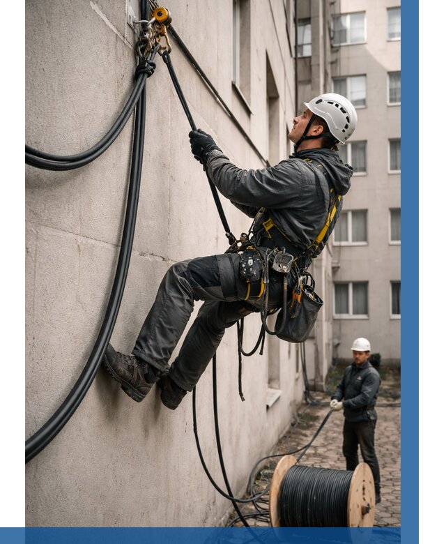 Протяжка кабеля питания на высоте в Щёлкове от 468 р. | ВЫСОТНИК-Щлк