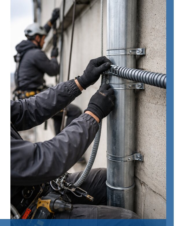 Монтаж гофры для кабеля в Щёлкове от 312 р. | ВЫСОТНИК-Щлк