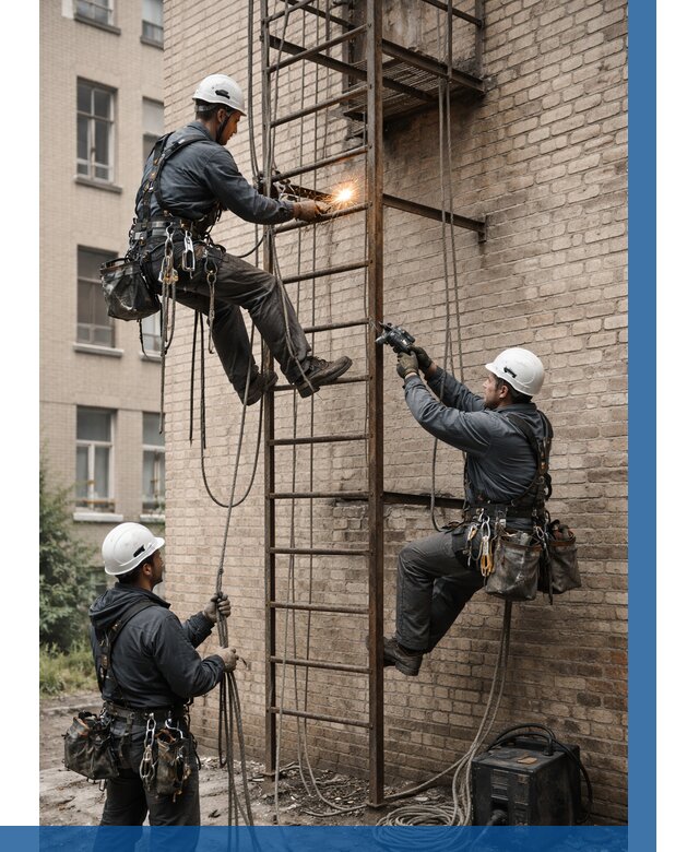 Ремонт пожарной лестницы в Щёлкове от 7802 р. | ВЫСОТНИК-Щлк