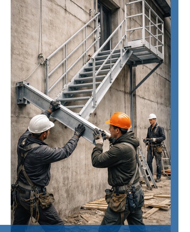 Монтаж металлических лестниц в Щёлкове от 15605 р. | ВЫСОТНИК-Щлк