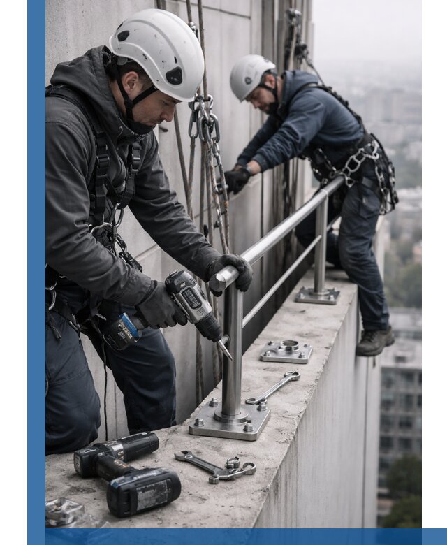 Монтаж перил на высоте в Щёлкове для жилых и промобъектов