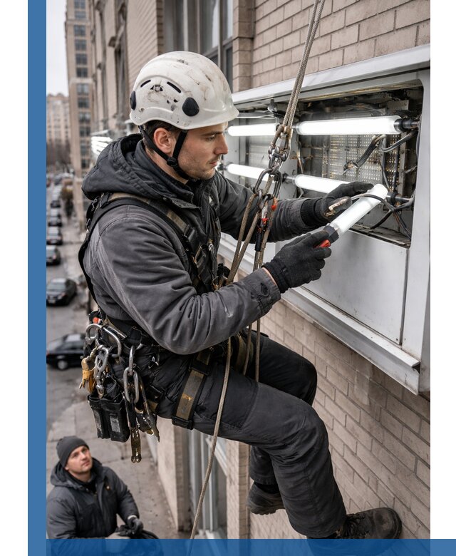 Профессиональная замена ламп в наружной вывеске в Щёлкове