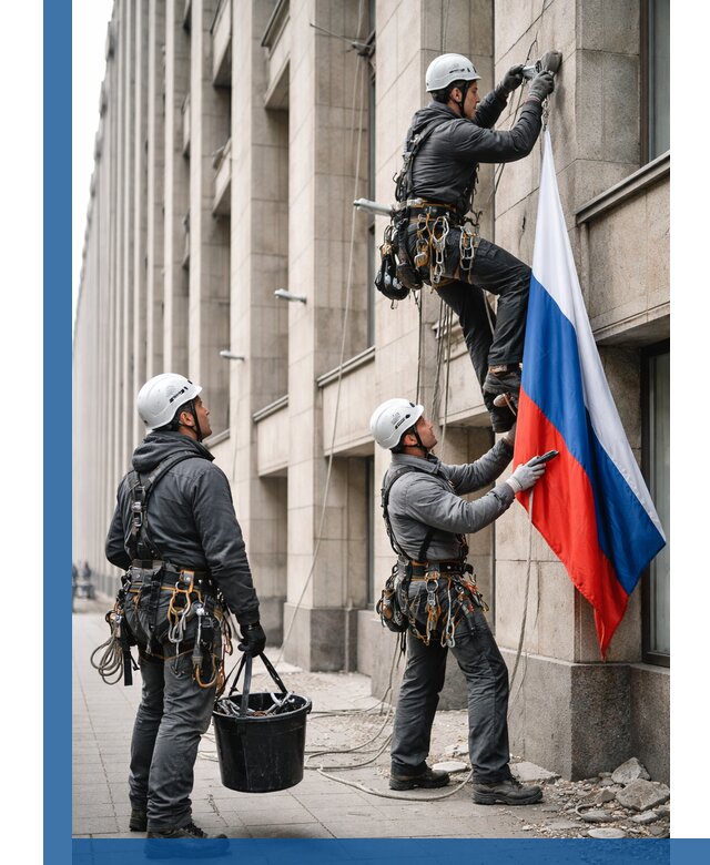 Профессиональная установка флагов на фасаде в Щёлкове