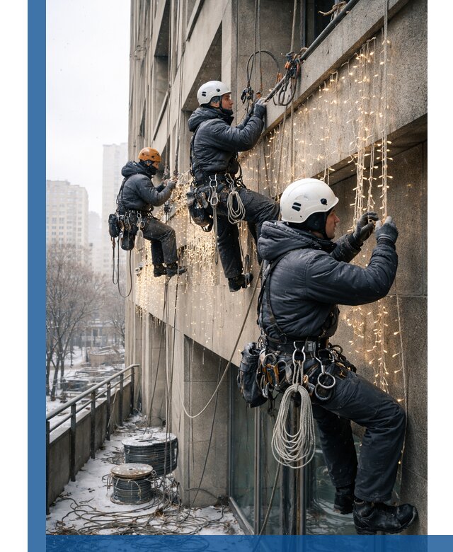 Монтаж новогодней иллюминации и украшение фасадов в Щёлкове